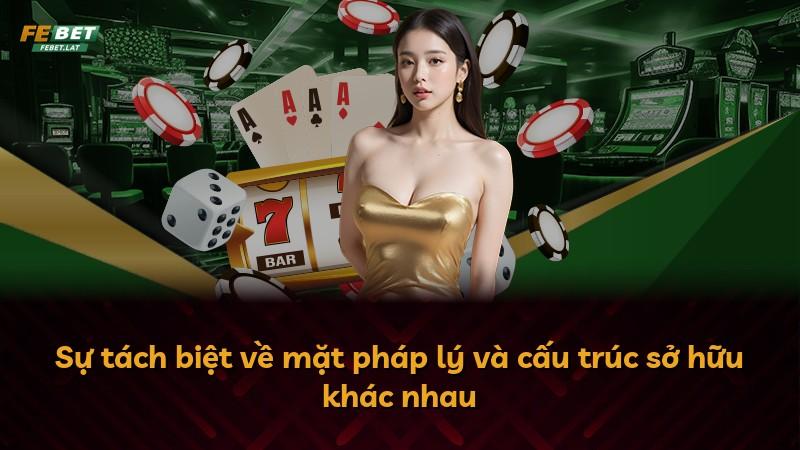 Sự tách biệt về mặt pháp lý và cấu trúc sở hữu khác nhau